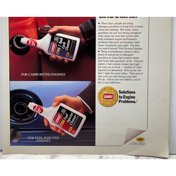 Pennzoil Gumout Engine Additives Print Ad Vintage 1994 Gasoline Booster Shots - Picture 5 of 6